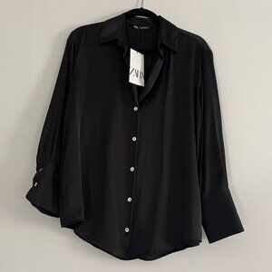 Zara Silky Blouse - Black